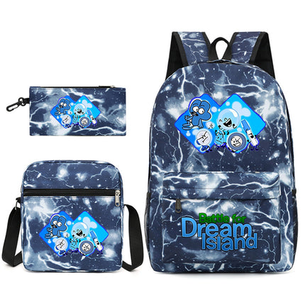 Battle for Dream Island Backpack Dream Island Schoolbag Three-Piece Canvas Backpack