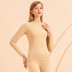Women's mid-collar cashmere skin color suit / M