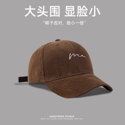 Four Seasons Hat Women's Big Head Baseball Cap Men's Trendy Niche Design Sense All-match Sports Korean Style Cap Shiny Face