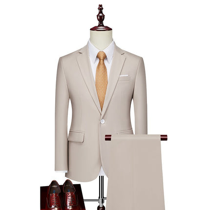Men's Business Casual Suit Set White Two-Piece Suit Xz 5.2-26.1kg Piece Set Amazon