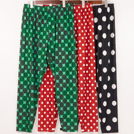 Cross-border Foreign Trade Special for plus size Pajama Pants Women's Thin Narrow-legged Pants Wave Dot Printed Pajama Pants 3 Pack
