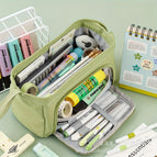 Oxford cloth steel frame pencil case [green]