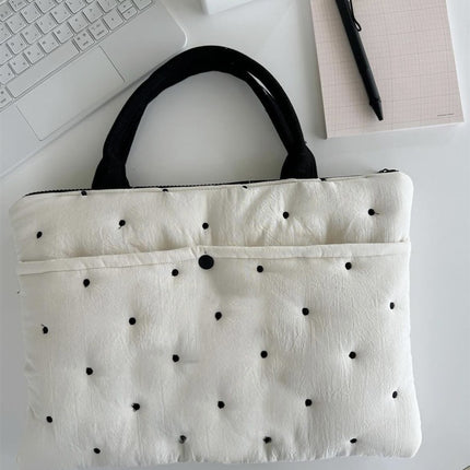 Polka Dot Quilted Bunny iPad Storage Bag Laptop Bag 11inch 13inch Inner Liner Protective Sleeve Portable Cute and Fun
