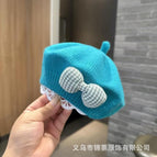 Bow beret-lake blue / 3-48 months