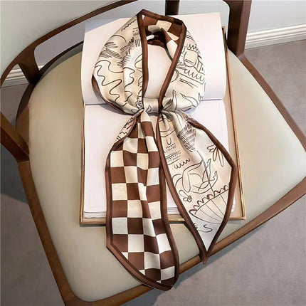 2025 New Long Scarf Korean Style Printed Temperament Scarf Summer Fashion Decorative Bangle Scarf Factory Wholesale