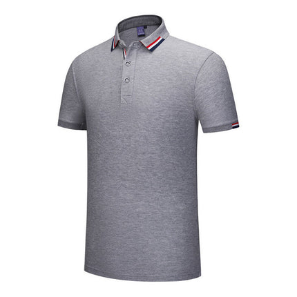 230G ice ion mercerized British fashion three-color side polo shirt printed enterprise advertising shirt overalls wholesale
