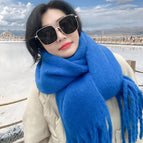 Sapphire Blue [thickened and lengthened]] / 220CM with tassels