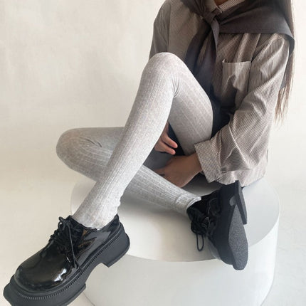 Autumn and Winter Fashion Vertical Stripe Leggings Cotton Warm Slim-fit Slimming Pantyhose All-match Simple Base Trendy Socks for Women
