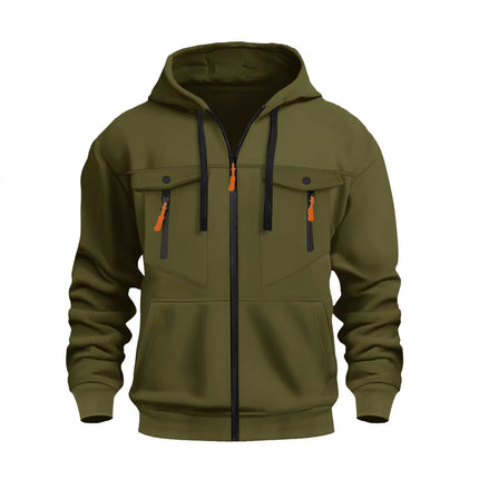 Cross-Border Men's New Autumn and Winter Men's Sweatshirts Amazon Independent Station Casual Trendy Zipper Pullover Sweatshirt Hoodie