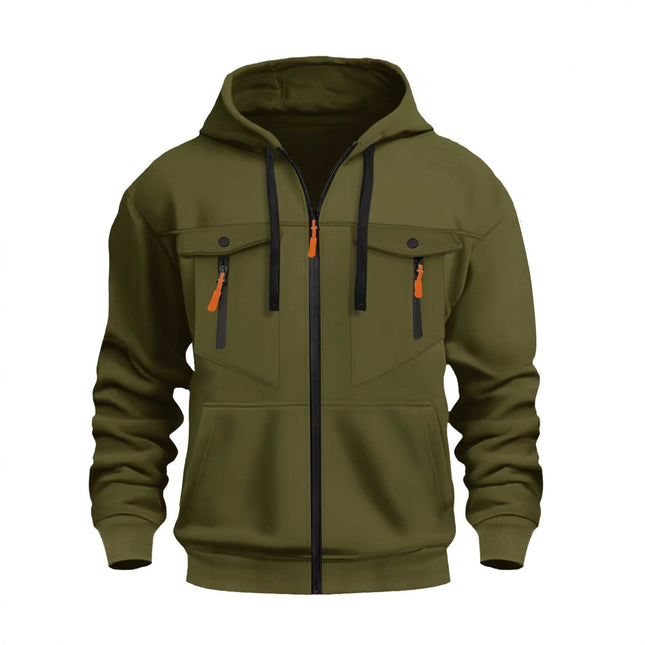 Cross-Border Men's New Autumn and Winter Men's Sweatshirts Amazon Independent Station Casual Trendy Zipper Pullover Sweatshirt Hoodie