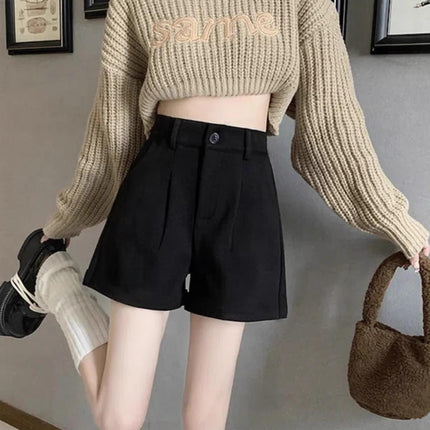 Autumn and Winter 2024 Korean Style Little Boots Pants New Casual Pants Women's Fashion High Waist Slimming Woolen Wide Leg Pants A- word