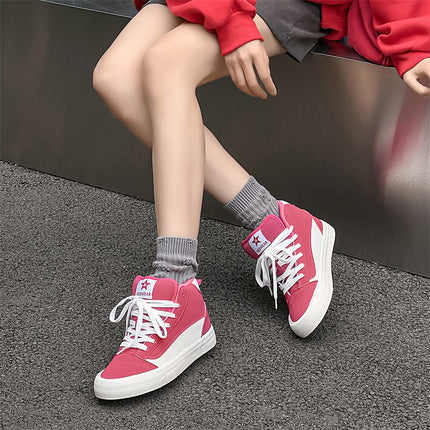 2025 Spring New Korean Style Student High-Top Canvas Shoes for Men and Women, Sports and Casual Shoes for Couples, Street Style Sneakers, Trendy