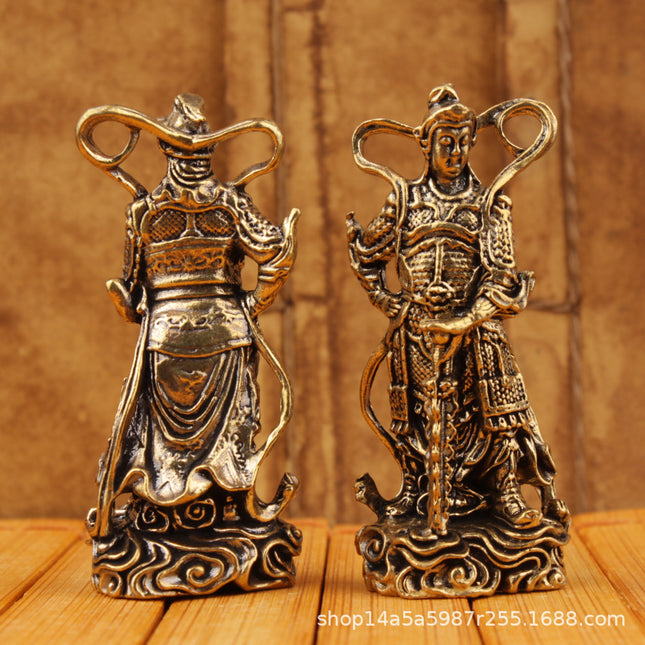 Antique Guan Gong Wei Tuo Bronze Ornaments Home Decorations Handicraft Ornaments Wei Tuo Station Bronze Ornaments Wholesale