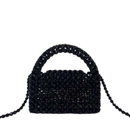 Simple High-end Retro Champagne Small Mobile Phone Bag Homemade Heavy Industry Crossbody Portable Woven Bead Bag diy Material Bag