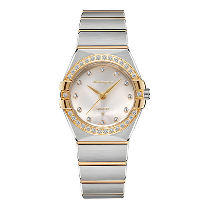 Source Factory Constellation Steel Band Women's Quartz Watch High-End Waterproof Fashion Cross-Border Diamond Bezel Girls' Watch