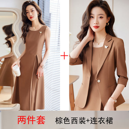 Suit Jacket with dress Women's Spring and Autumn Small Women's Suit with Pants Professional suit ol Work Clothes