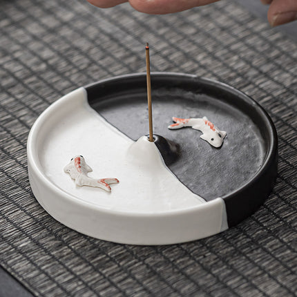 New creative thread incense holder incense tray Candlestick indoor incense burner ceramic home decoration plate incense agarwood sandalwood