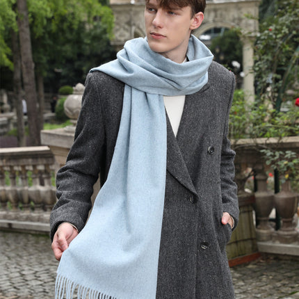 Wool Scarf Women's Winter High-End Couple Scarf Solid Color Easiest for Match 2025 New Korean Cashmere Scarf Wholesale