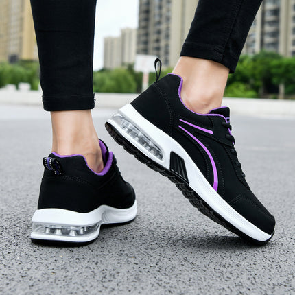 2025 Air Cushion Women's Shoes Mom's Shoes Lightweight Breathable Mesh Sports Shoes Autumn Leather Waterproof Casual Shoes Large Size