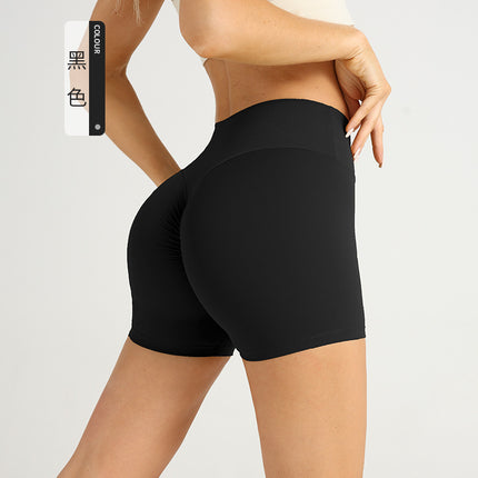 Explosive Sports Yoga Shorts Women's Cross-border European and American High Waist Peach Hip Three-point Shorts Outdoor Slimming Yoga Pants