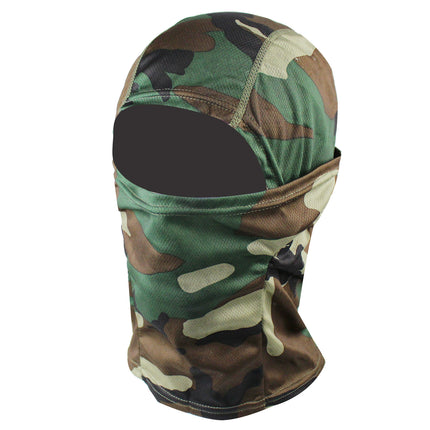 Outdoor Tactical Fisherman Hat Camo Penny Hat Summer Mountaineering Training Sunshade Round Edge Hat Mask Two-piece Set