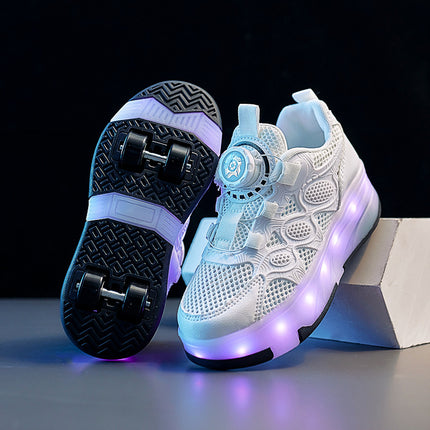 Roller Shoes for Girls, Summer 2026 New Model, 4-Wheel Children's Roller Shoes, Breathable Sports Skates, Single Mesh for Boys