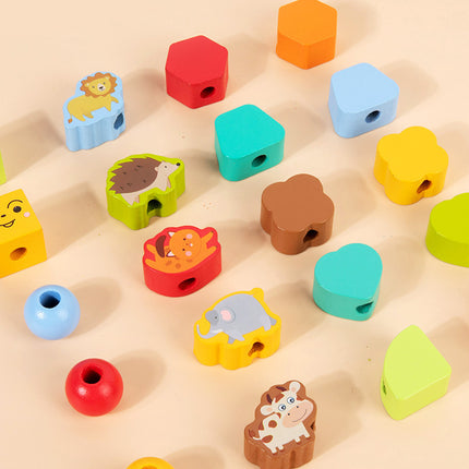 Wooden Children's Educational Toys Five Sets of Column Color Classification Enlightenment Children's Shape Matching Perception Building Block Toys