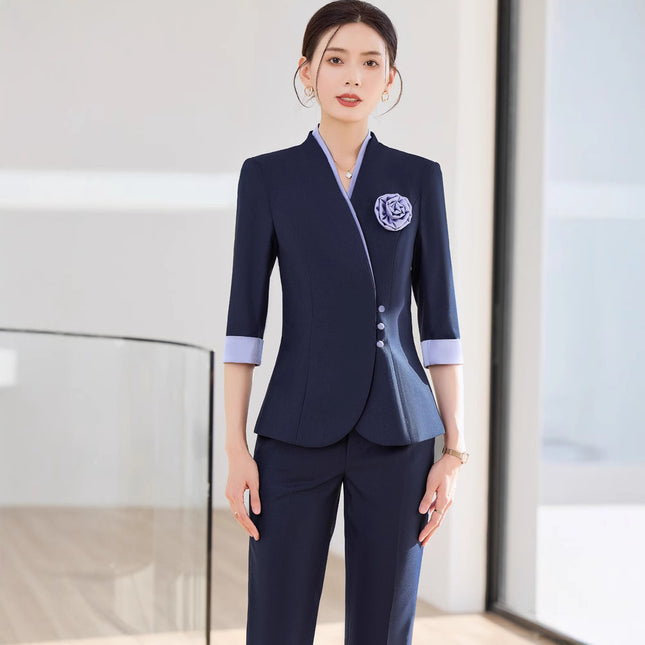 Professional Suit suit Women's Spring and Autumn New Fashion Temperament Hotel Manager Beauty Salon Master Medical Beauty Front Desk Work Clothes