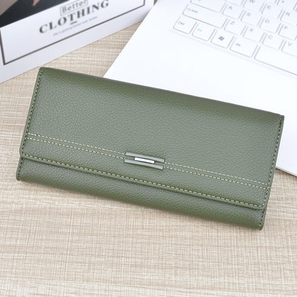 Women's Wallet Women's Long Multi-Card Holder Wallet Soft Wallet Simple Fashionable Large Capacity 3 Folding Clutch Bag