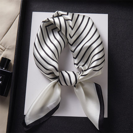100% Mulberry Silk Silk Scarf 65x 65 Medium Square Scarf Women's Spring and Autumn Matching Shirt Neck Protection Scarf Decorative Thin