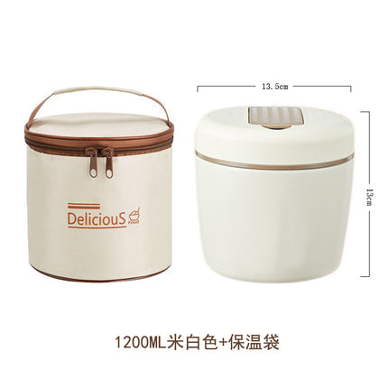 304 Stainless Steel Insulated Lunch Box Office Worker Lunch Box Portable Extra Long Insulated 12-Hour Insulated Bucket with Soup Bowl