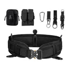 Belt + waistband 1 + waist bag + double tool bag + water bottle buckle + keychain + carabiner + eagle beak hook (black)