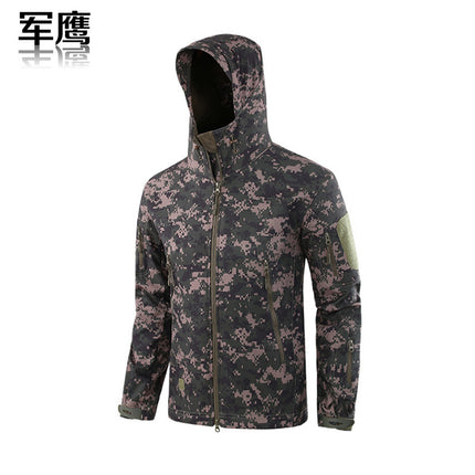 2026 Cross-Border Military Eagle Shark Skin Soft Shell Tactical Camouflage Jacket Men's Warm Breathable Wear-Resistant Military Fan Waterproof Jacket