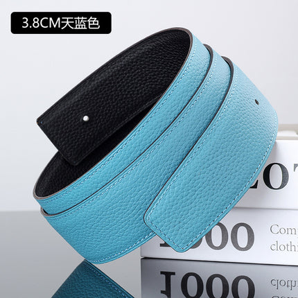 Guangzhou belt manufacturers spot wholesale headless layer cowhide smooth buckle leather pure cowhide pants belt does not take the lead