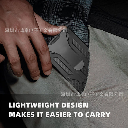 Factory spot new aluminum alloy card holder RFID anti-theft card bag metal air tag ultra-thin men's wallet