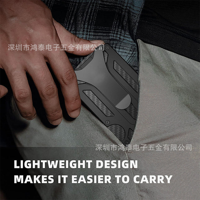 Factory spot new aluminum alloy card holder RFID anti-theft card bag metal air tag ultra-thin men's wallet