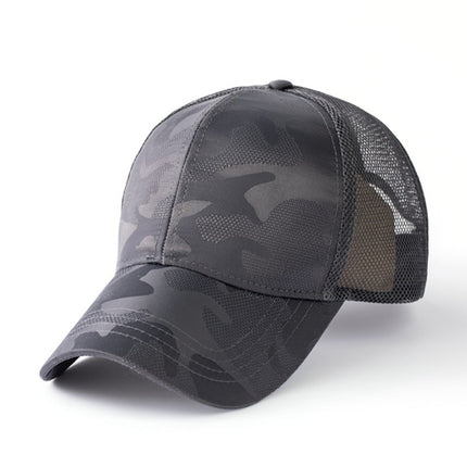 Outdoor Camouflage Deepened Large-Size Baseball Cap for Men and Women, Summer Mesh Breathable Thin Sunshade Sports Casual Cap