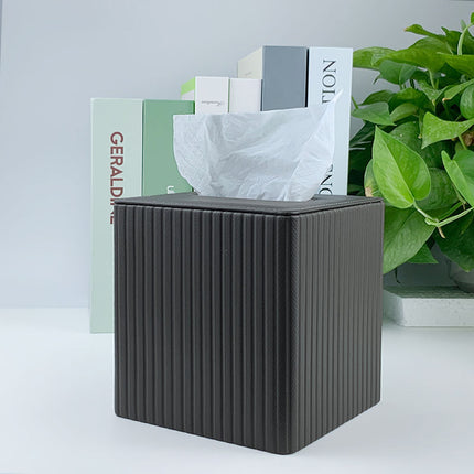 Leather Square Roll Paper Box Leather Household Paper Roll European Creative Tissue Box Hotel Living Room Guest Room Roll Paper Box