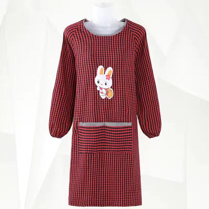 Old Coarse Cotton Apron Long-sleeved Overalls Kitchen Household Anti-oil Work Clothes Dirt-resistant Wear-resistant Adult Labor Protection