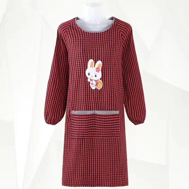 Old Coarse Cotton Apron Long-sleeved Overalls Kitchen Household Anti-oil Work Clothes Dirt-resistant Wear-resistant Adult Labor Protection