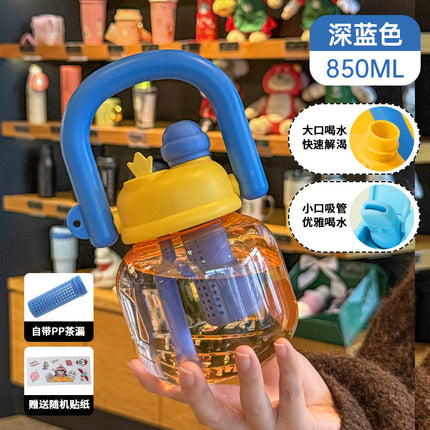 Wholesale Large-Capacity Plastic Straw Cups for Summer, Suitable for Men and Women, with a High Aesthetic Appeal, Portable Outdoor Sports Water Bottles for Children