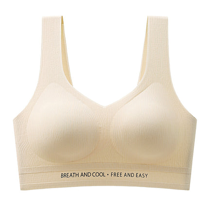 Seamless Backless Bra for Women, Wireless, Side Support, Anti-Slip, Small Bust Push-Up, Wide Shoulder Straps, Bra That Makes the Bust Look Smaller