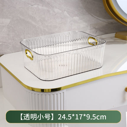 Light Luxury Desktop Storage Box Household Transparent Cosmetic Storage Box Bedroom Storage Box Storage Basket Storage Rack