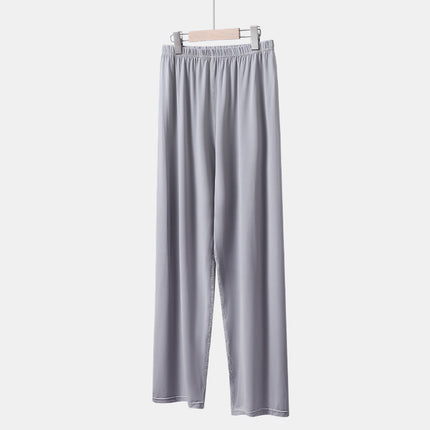 Liquid Ice Silk Pajama Pants Men's Summer Thin Casual Pants Home Pants Loose Large Size Straight Pants Air Conditioning Pants