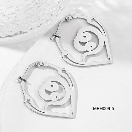 Trendy and Versatile Silver Exaggerated Earrings, European and American Ins-Style Irregular Exquisite Earrings, Non-Fading Titanium Steel Earrings
