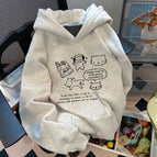Grandma Grey [cartoon] fleece-lined / M recommendation 45-55kg