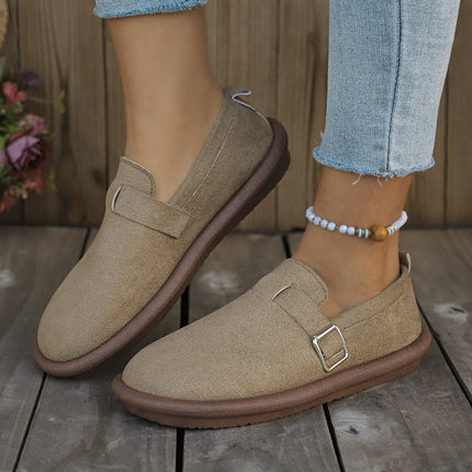 Birkenstone shoes soft bottom women's 2024 winter new retro outer wear a pedal women's flat round head bread shoes wholesale