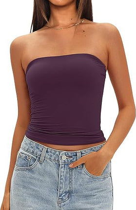 2025 Cross-Border Hot-Selling Women's Tube Top Off-Shoulder Inner Wear Outerwear Tight-Fitting Top