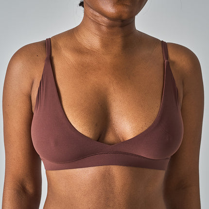 Ski Kardashian-Style Triangle Cup Bra Without Padding, Soft and Stretchy Thin Cup, Comfortable Versatile Tank Top Underwear Bra