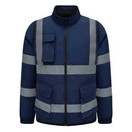 Cross-border Summer Reflective Strip Air-conditioning Suit Coat Clothes with Fan Printable and Embroidered Safety Work Clothes for Men